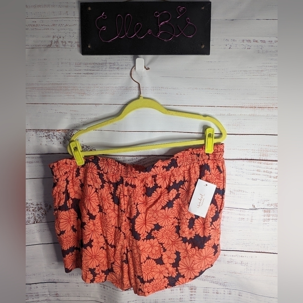 NWT Isabel Pink/ Orange Floral Maternity Shorts XL